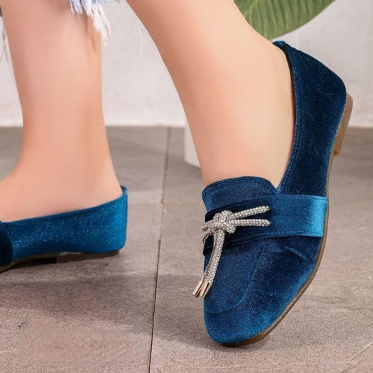 Flat chamoisette boots-m102