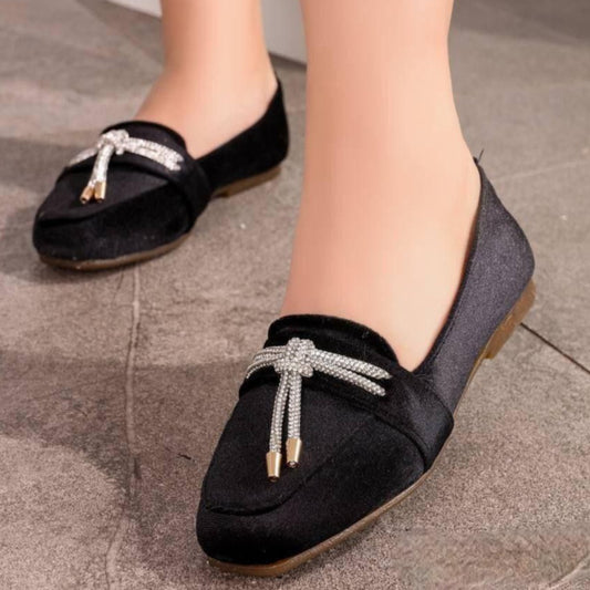 Flat chamoisette boots-m102