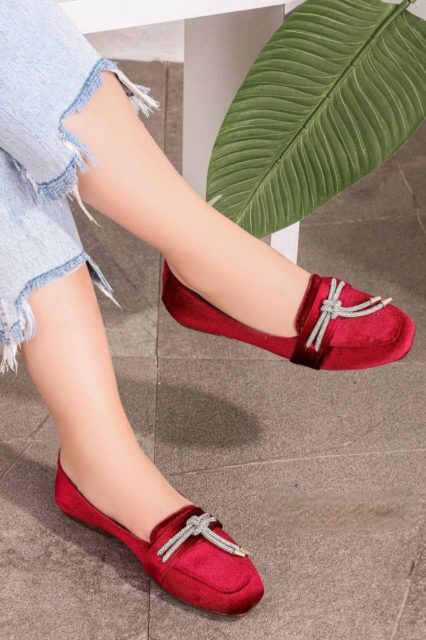 Flat chamoisette boots-m102