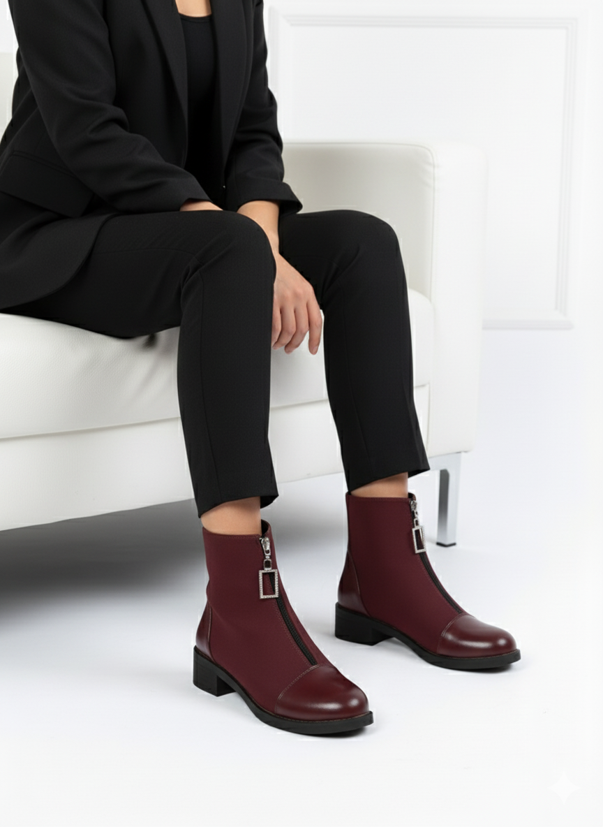 Lightweight suede half boot-1005