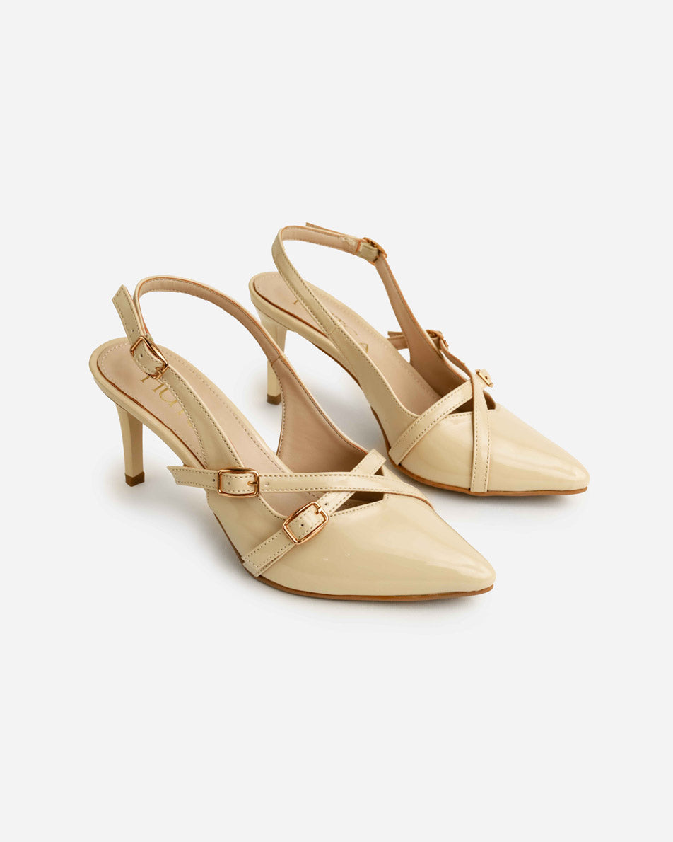 Triple Strap Pointed Heels-m109