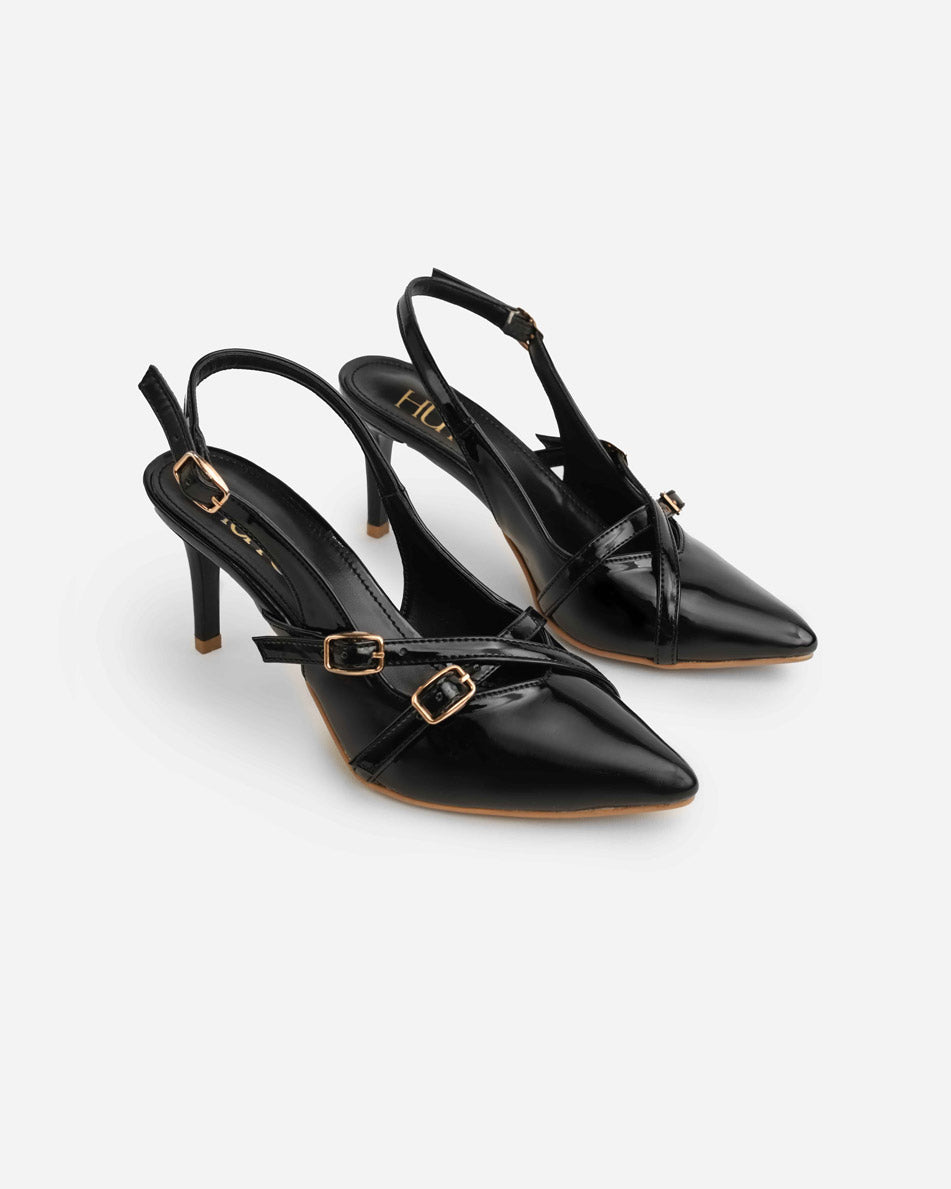 Triple Strap Pointed Heels-m109