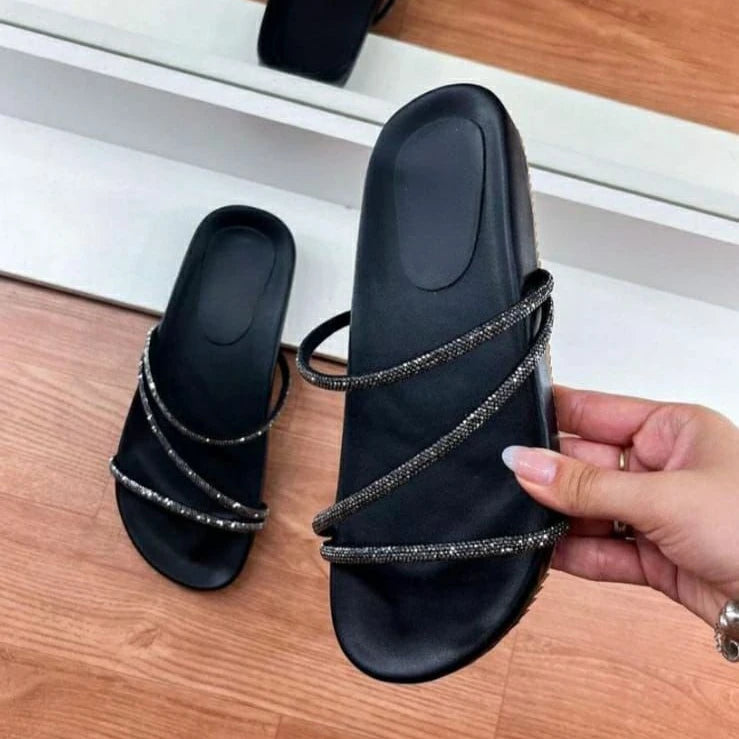 Fashionable slipper with 3 Almaz straps-314