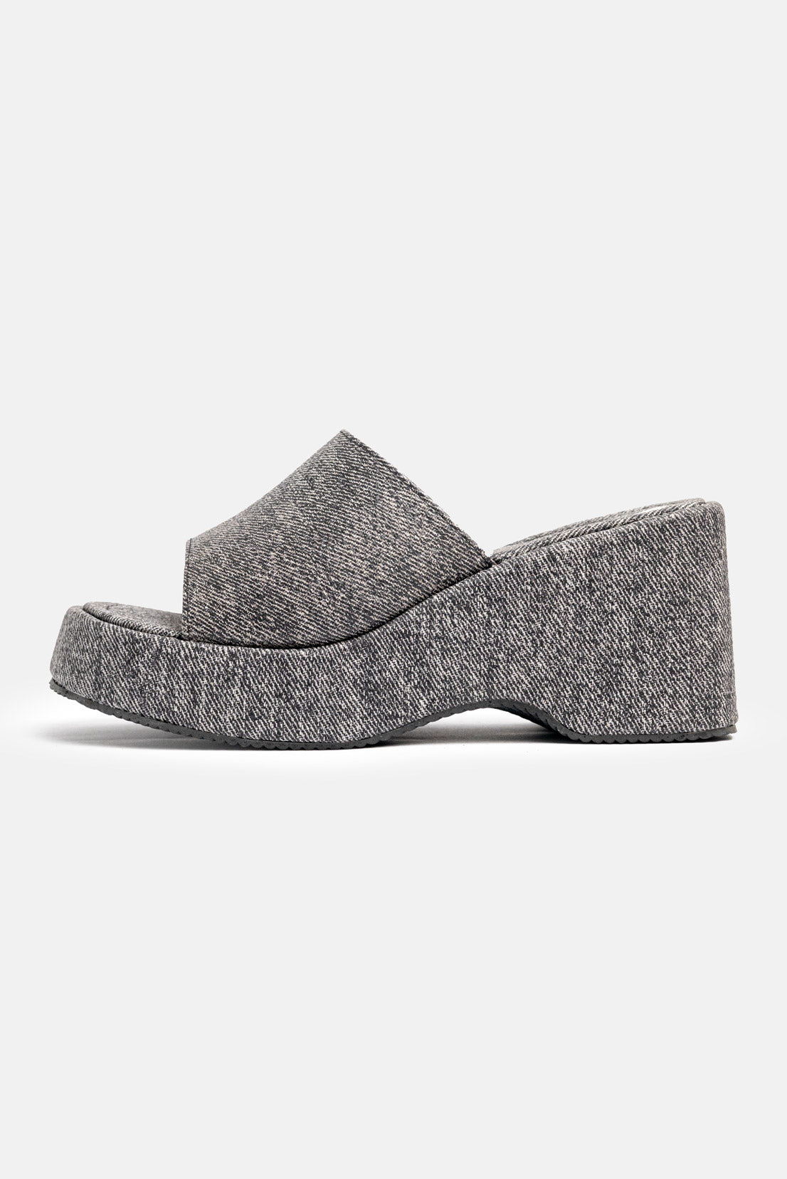 Modern Leather Denim High Heel Slippers-610
