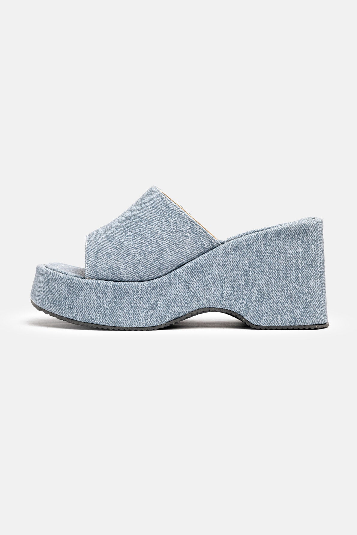 Modern Leather Denim High Heel Slippers-610