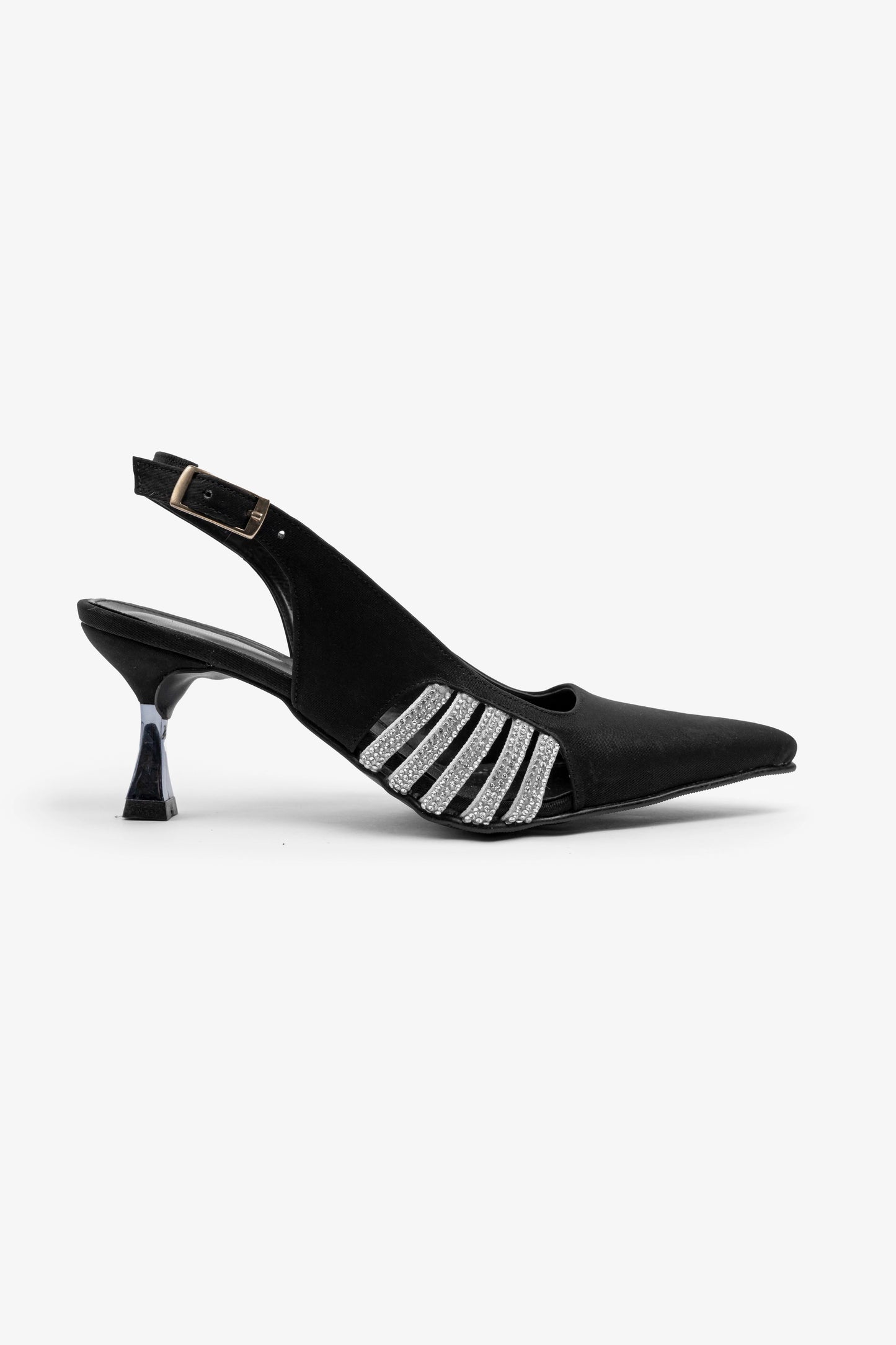 Heel sandal with side accessory-110