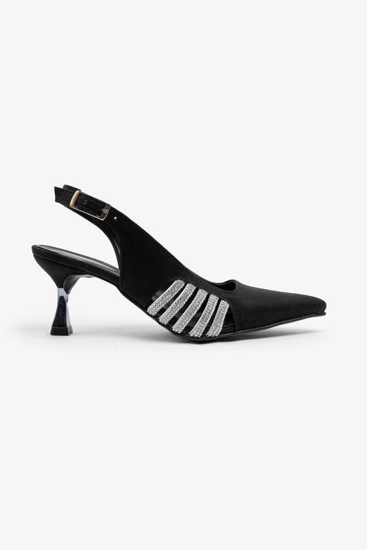 Heel sandal with side accessory-110