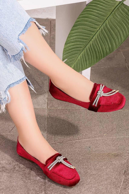 Flat chamoisette boots-m102