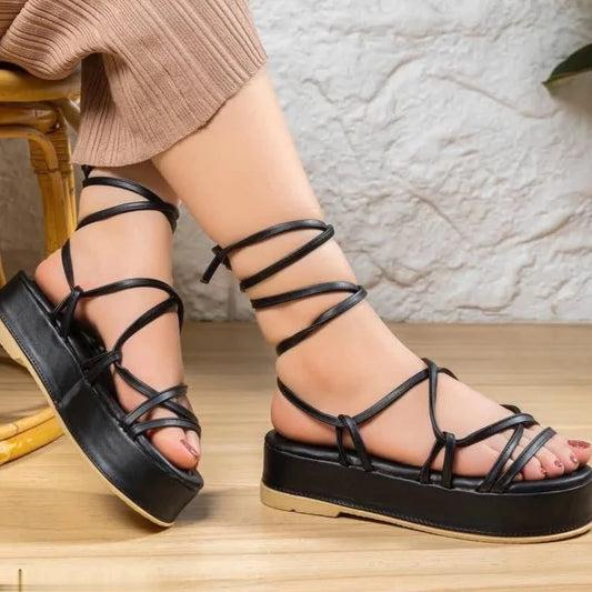 Fashion strap sandals with high sole-501
