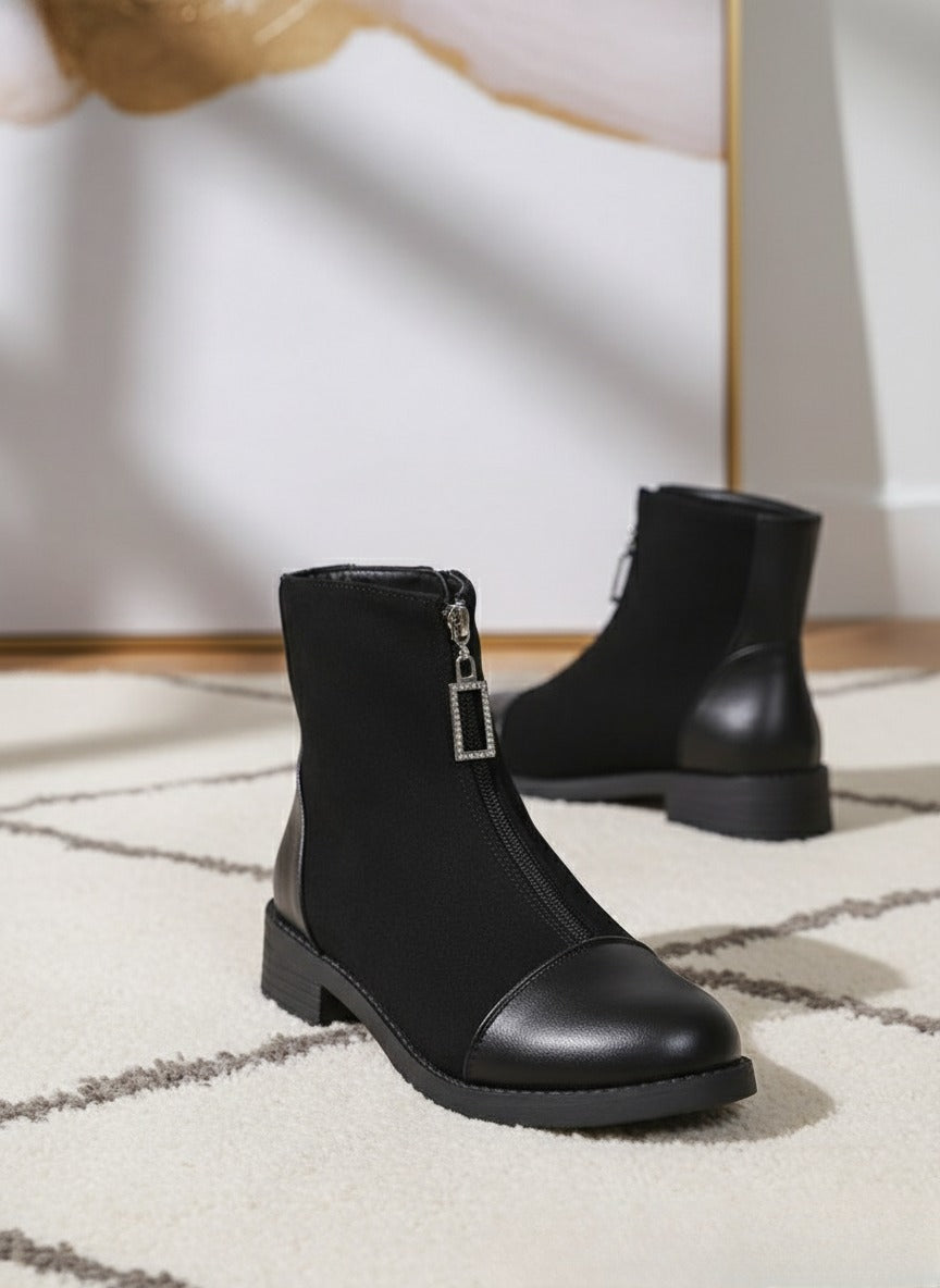 Lightweight suede half boot-1005