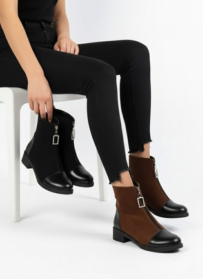 Lightweight suede half boot-1005