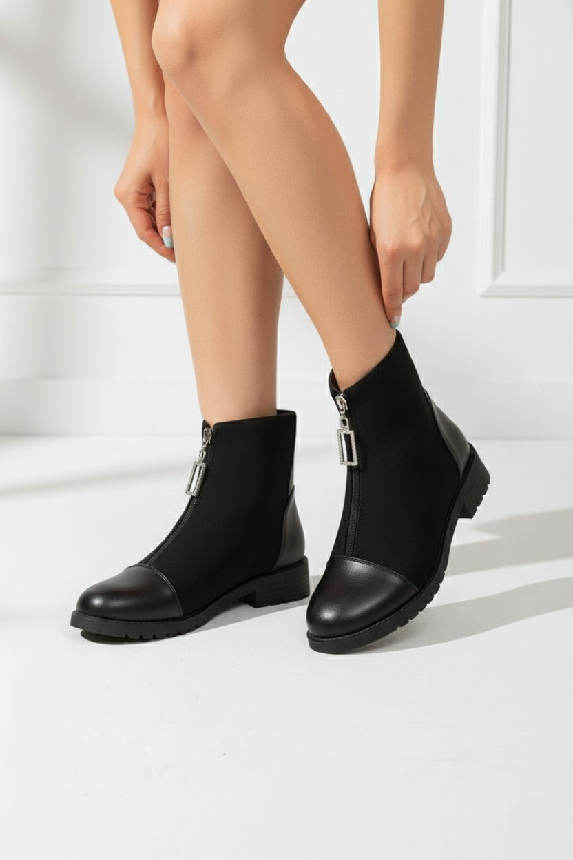 Lightweight suede half boot-1005