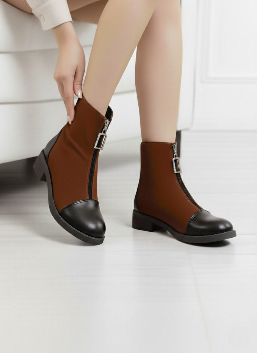 Lightweight suede half boot-1005