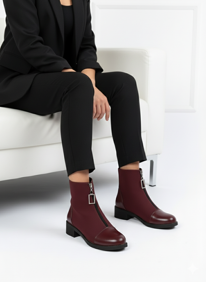 Lightweight suede half boot-1005