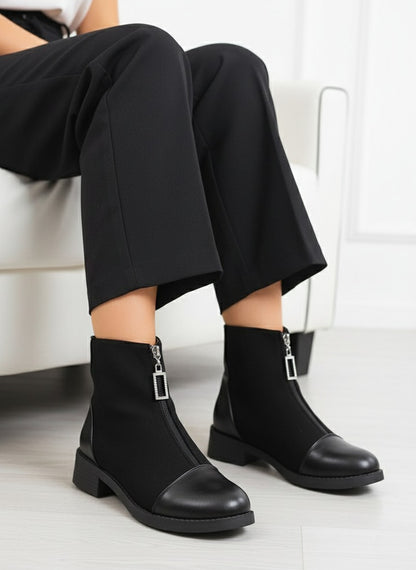 Lightweight suede half boot-1005