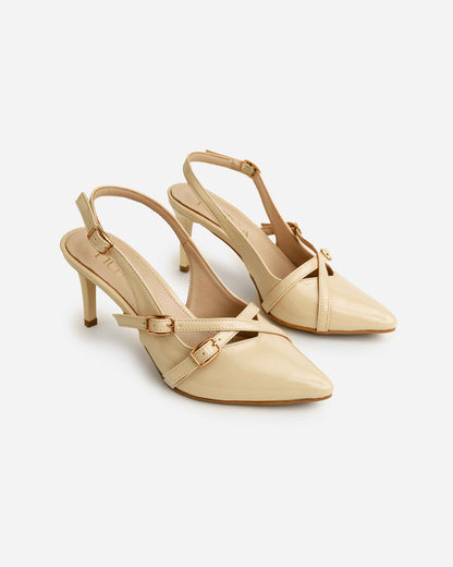 Triple Strap Pointed Heels-m109