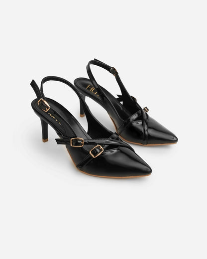 Triple Strap Pointed Heels-m109