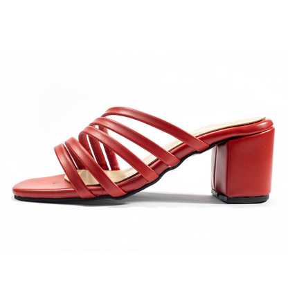 Leather strap heels slippers-1000