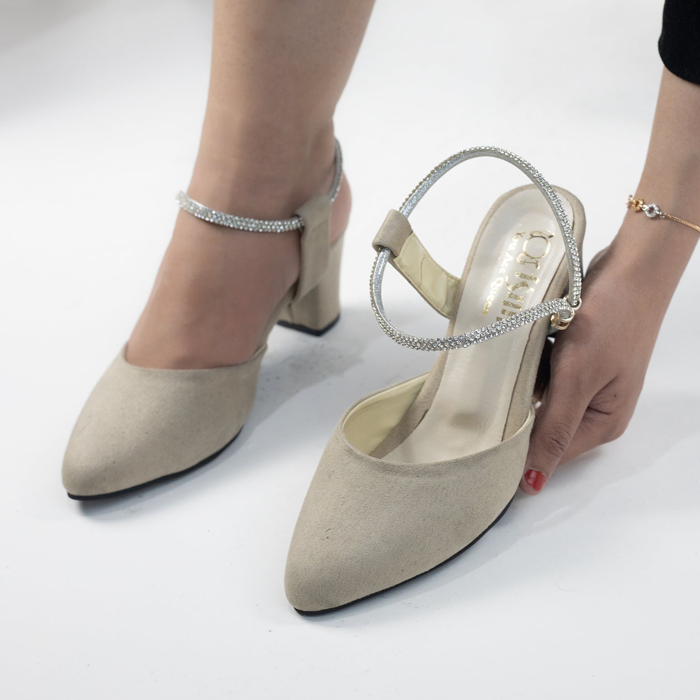 Heels sandals with accessory strap-1600