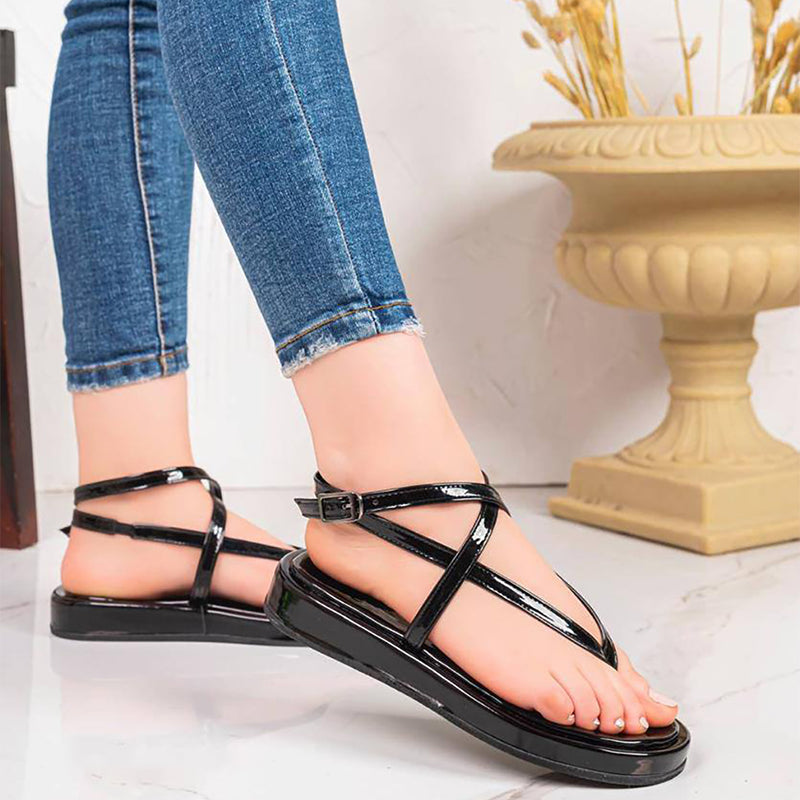 Shiny strappy sandals-315