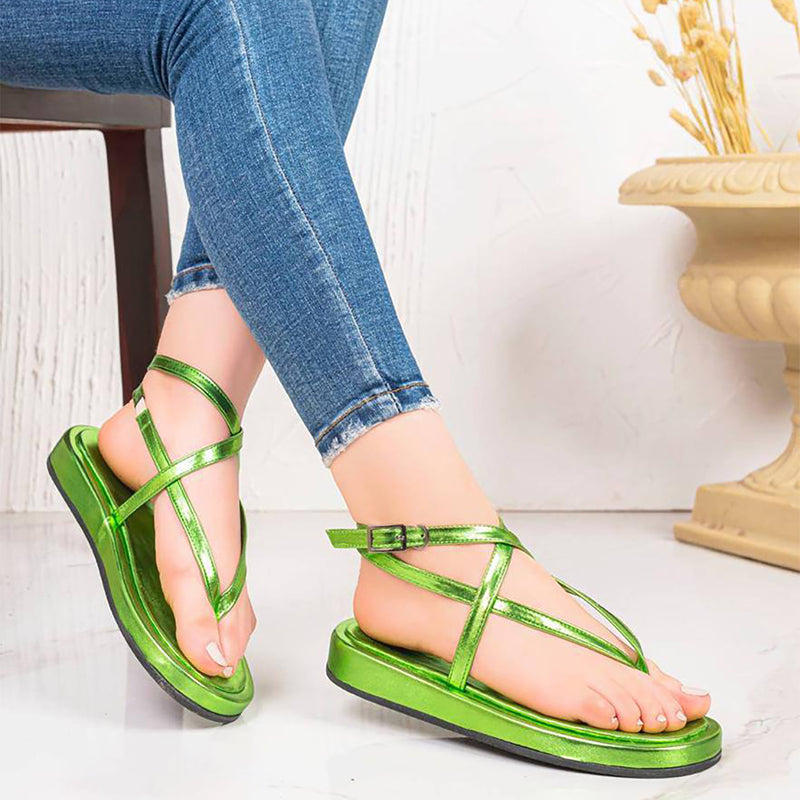 Shiny strappy sandals-315